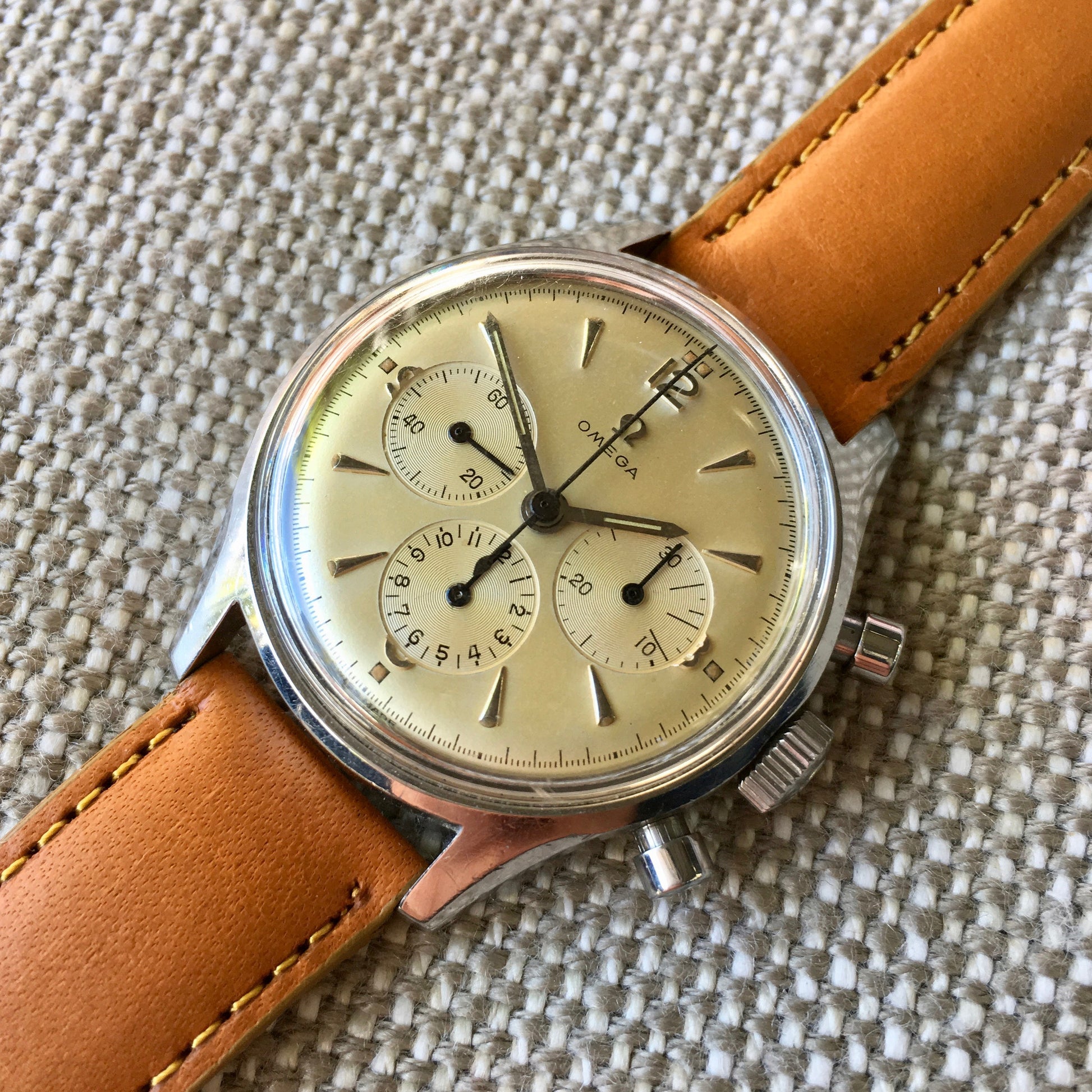 Vintage Omega 2451-6 Steel Chronograph Cal. 321 Manual 1950's Wristwatch 35mm - Hashtag Watch Company