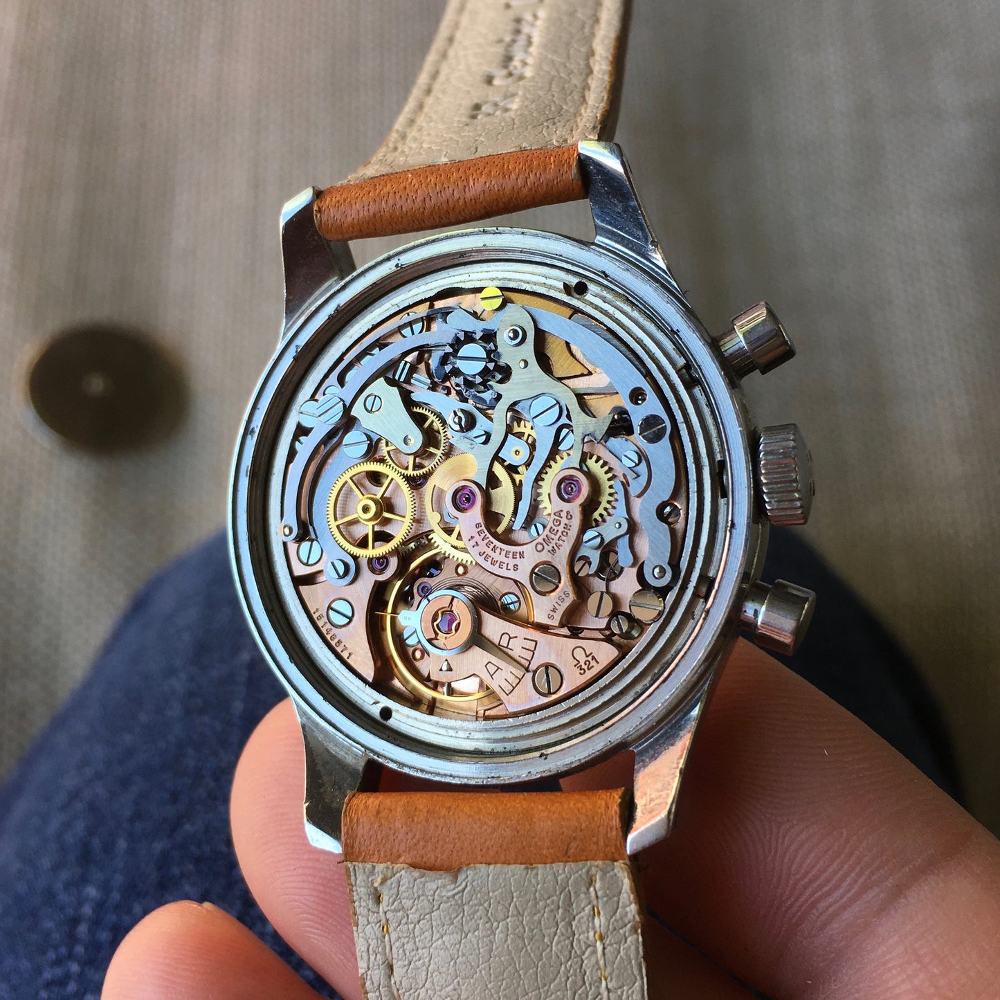 Vintage Omega 2451-6 Steel Chronograph Cal. 321 Manual 1950's Wristwatch 35mm - Hashtag Watch Company
