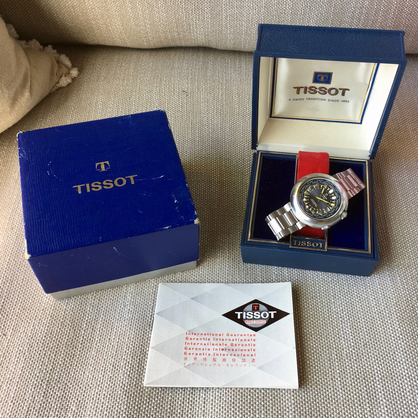 Vintage Tissot Navigator T12 Compressor 788 Automatic 44mm Wristwatch Box Papers - Hashtag Watch Company