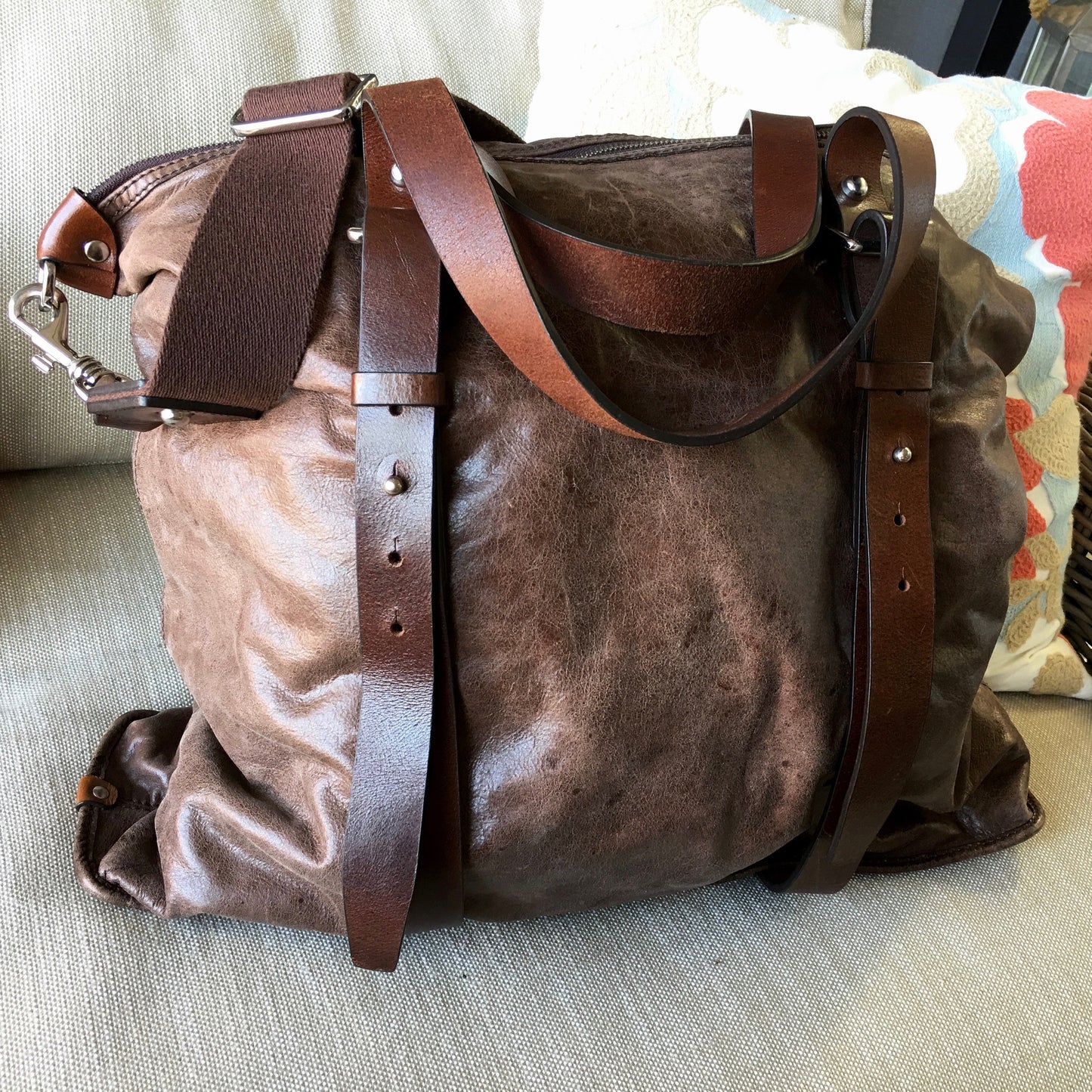 Dolce & Gabbana Brown Leather Travel Overnight Shoulder Bag - Hashtag Watch Company