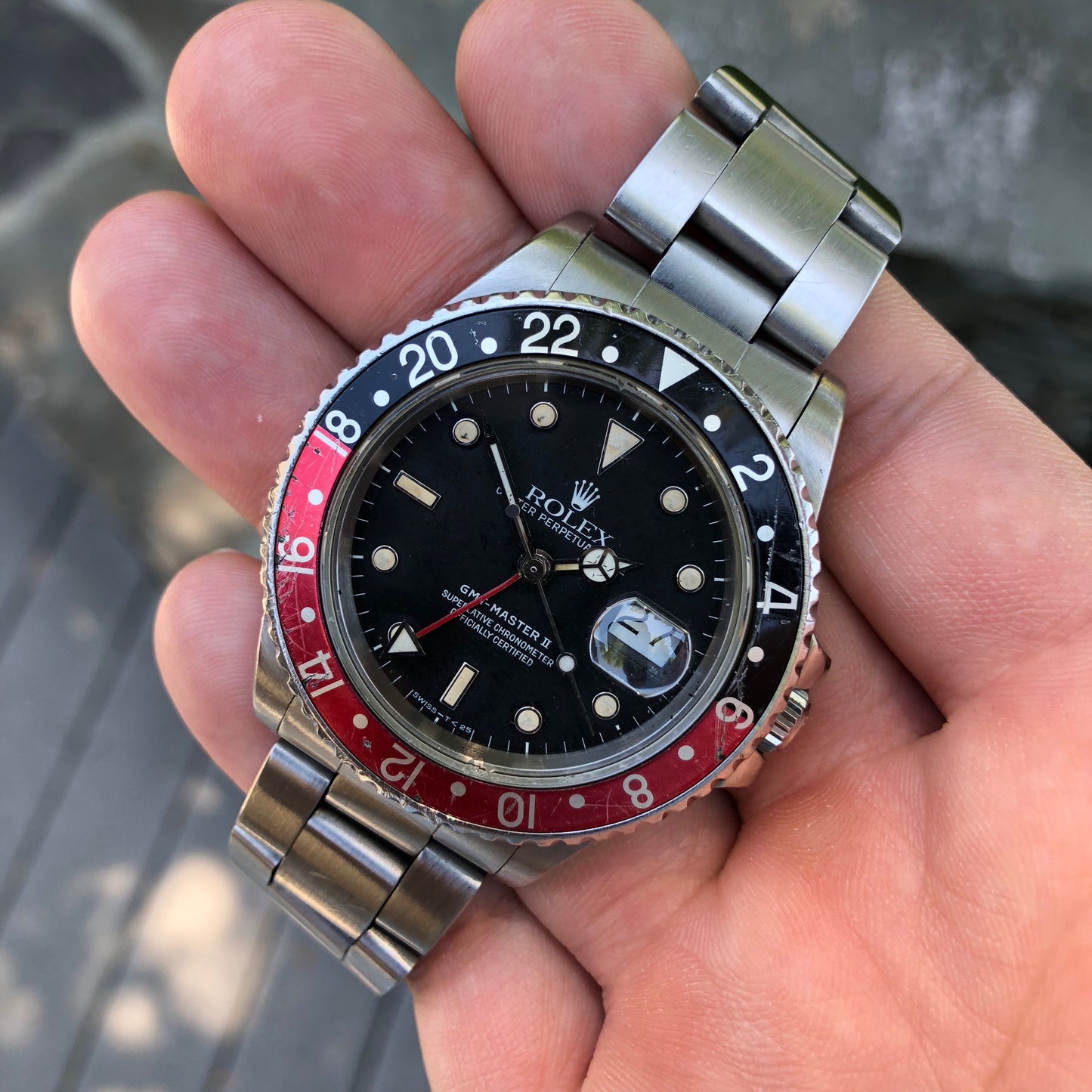 Rolex GMT MASTER II 16760 Fat Lady Coke Bezel R Serial Cal. 3085 Automatic Wristwatch Circa 1987 - Hashtag Watch Company