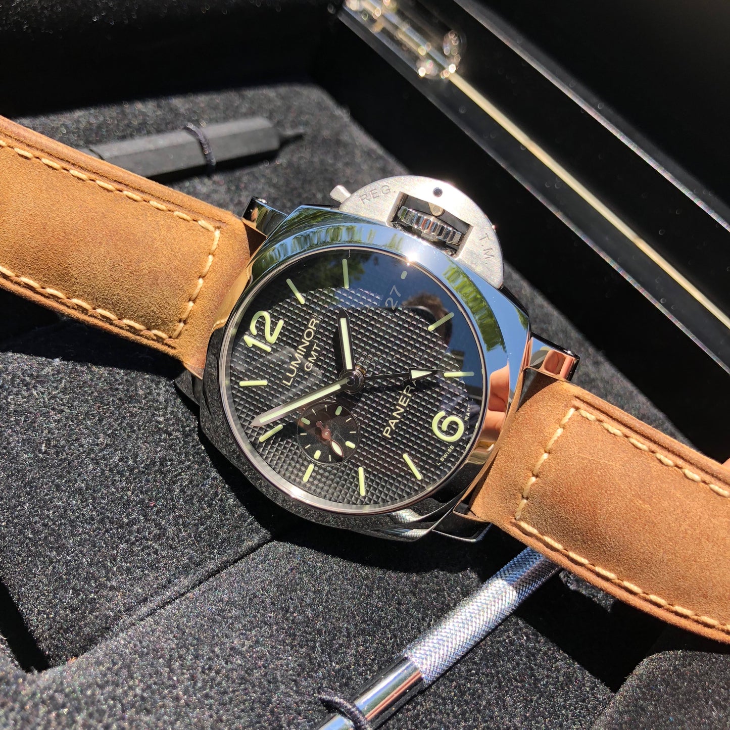 Panerai Luminor 1950 PAM 535 GMT 3 Days Automatic 42mm Wristwatch Box Papers - Hashtag Watch Company