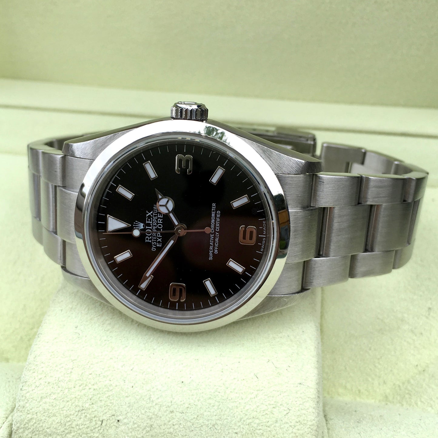Rolex Explorer 114270 Steel Caliber 3130 "K" 2001 Automatic Black Watch Box Papers - Hashtag Watch Company