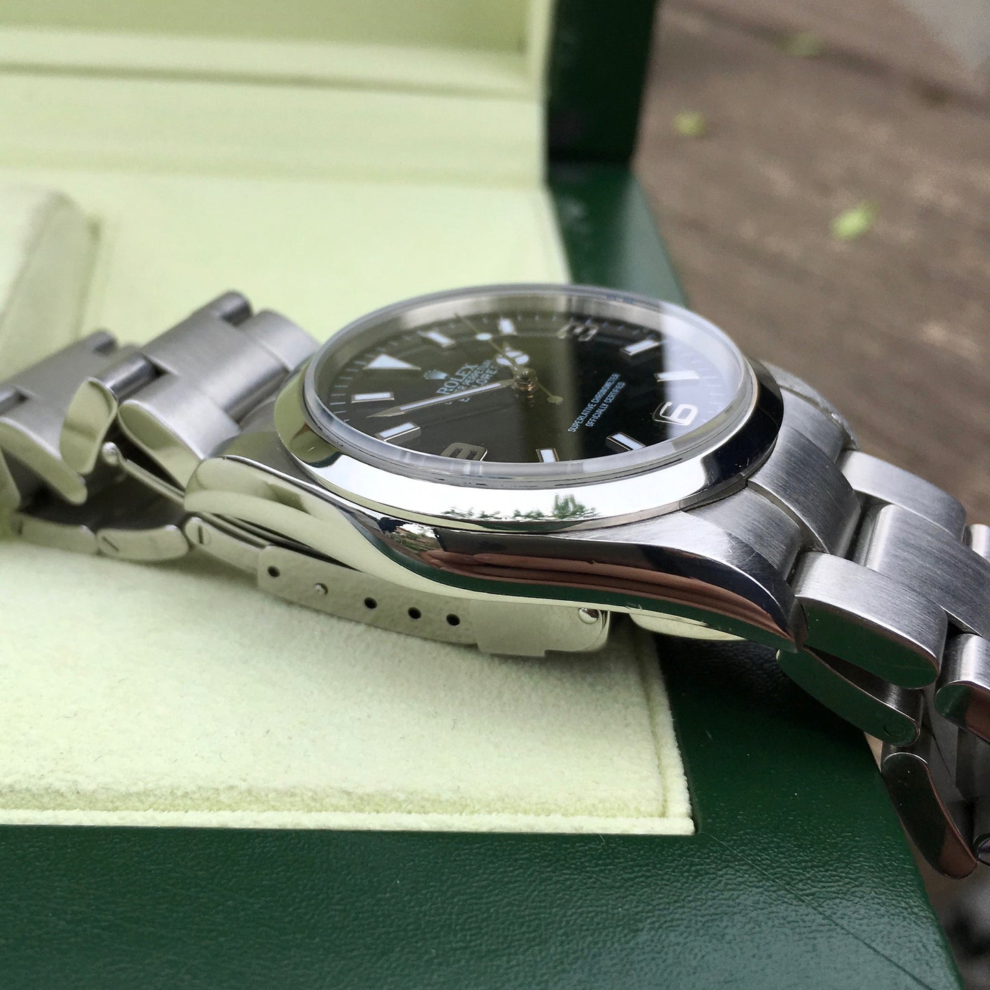 Rolex Explorer 114270 Steel Caliber 3130 "K" 2001 Automatic Black Watch Box Papers - Hashtag Watch Company