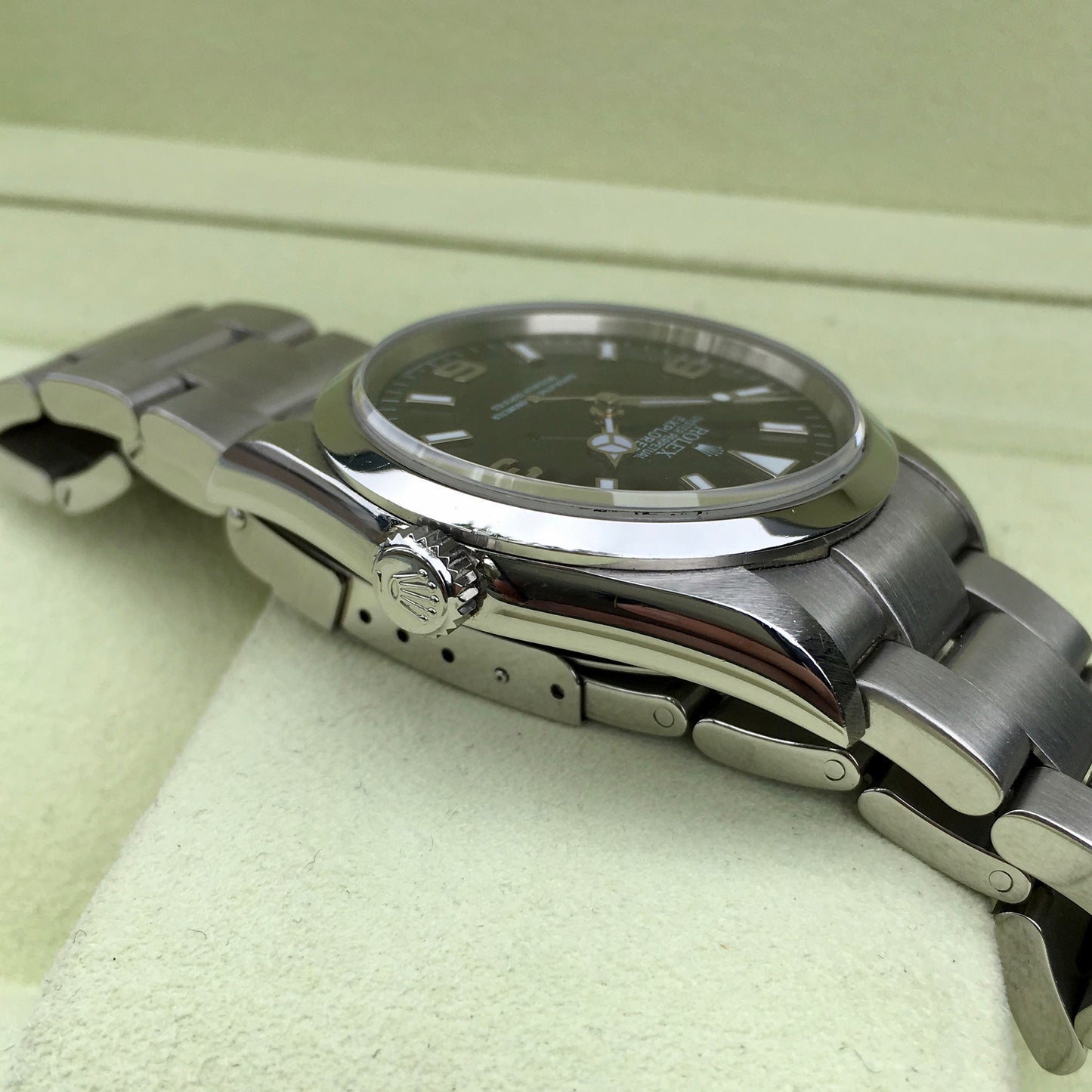 Rolex Explorer 114270 Steel Caliber 3130 "K" 2001 Automatic Black Watch Box Papers - Hashtag Watch Company
