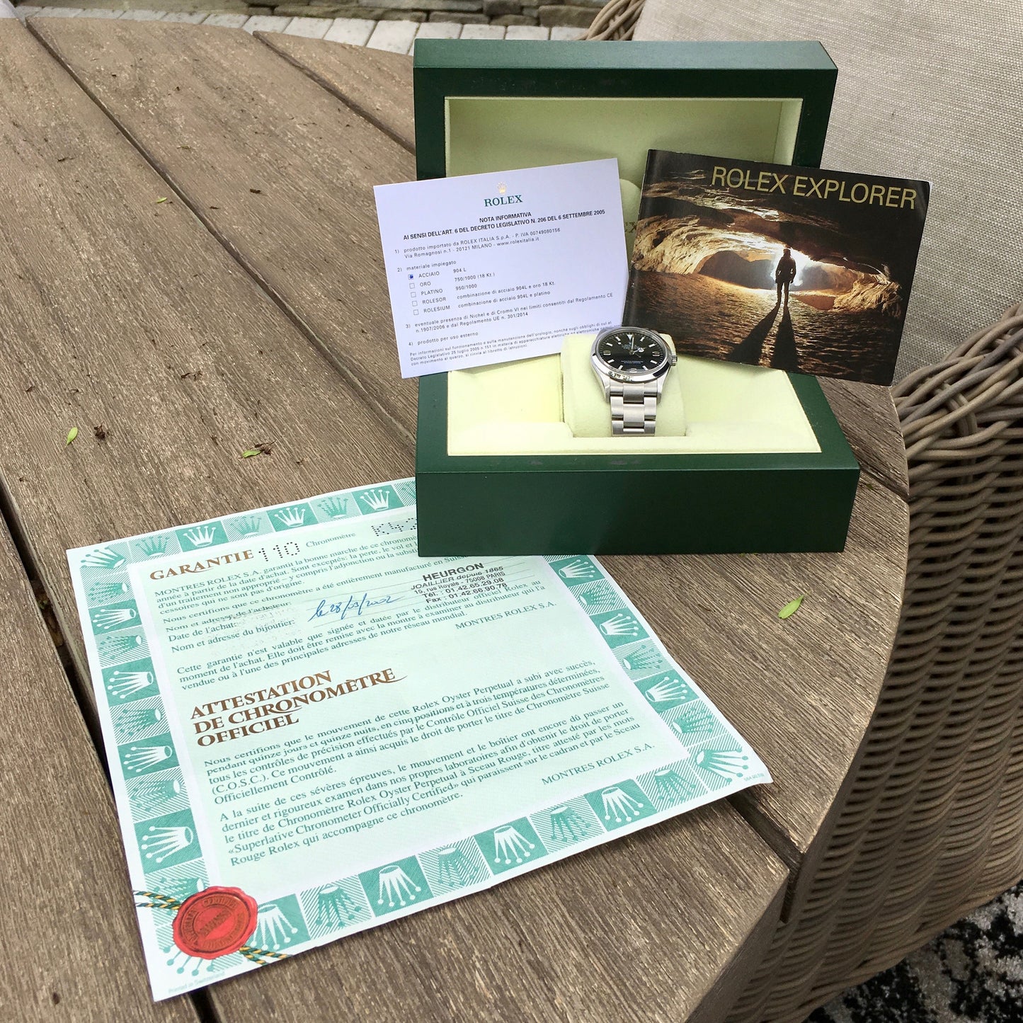 Rolex Explorer 114270 Steel Caliber 3130 "K" 2001 Automatic Black Watch Box Papers - Hashtag Watch Company