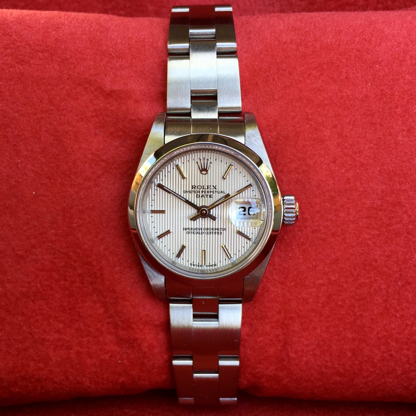 Rolex Date 79160 Silver Tapestry Automatic Stainless Steel Wristwatch Box Papers - Hashtag Watch Company