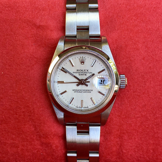 Rolex Date 79160 Silver Tapestry Automatic Stainless Steel Wristwatch Box Papers - Hashtag Watch Company