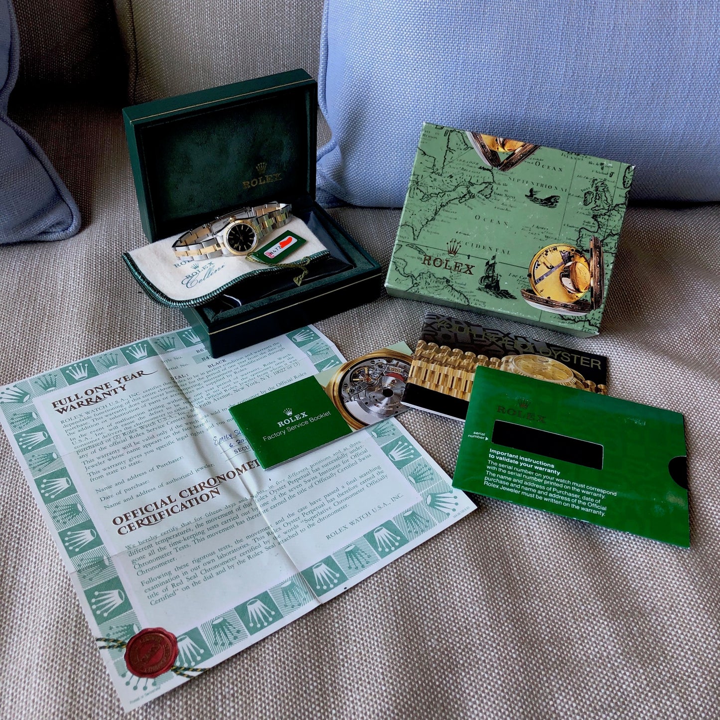 Rolex Oyster Perpetual 67243 Ladies Black Two Tone Steel Gold Wristwatch Box Papers - Hashtag Watch Company