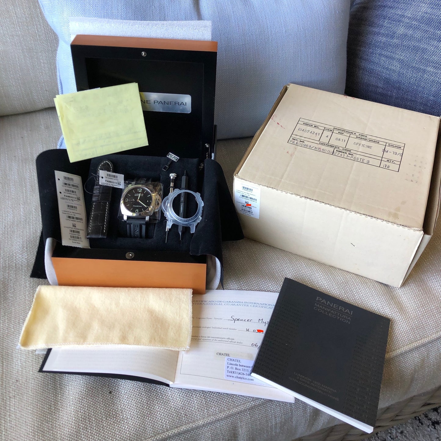 Panerai Luminor Marina PAM 312 Automatic Stainless Steel 44mm Wristwatch Box Papers - Hashtag Watch Company