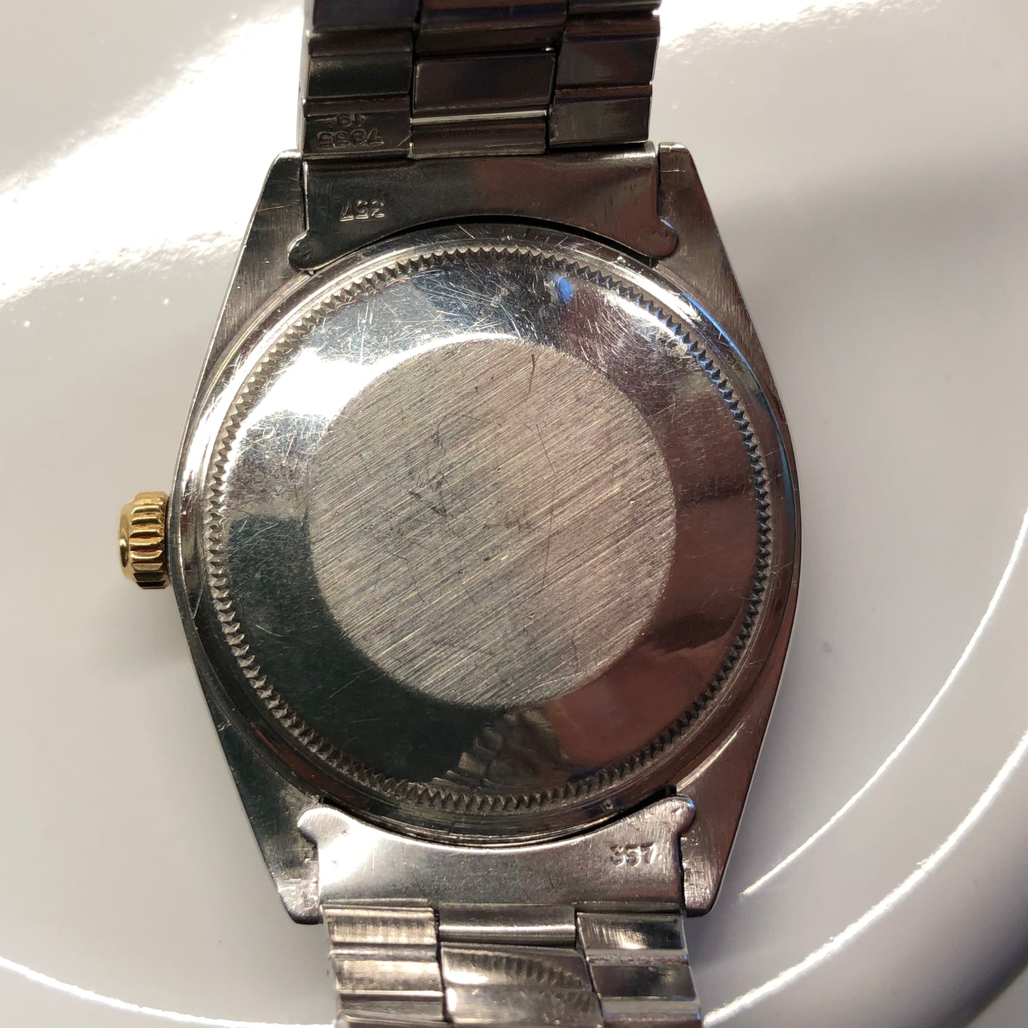 1967 Rolex Zephyr 1008 Tropical Gilt Cross Hair Dial Steel Gold Automatic Wristwatch - Hashtag Watch Company