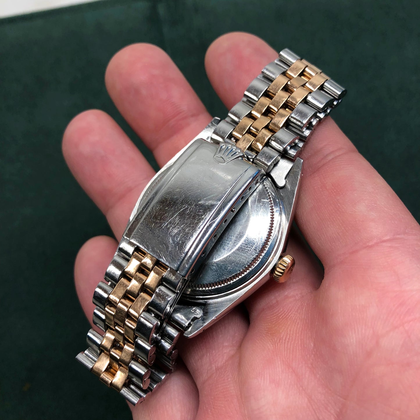 1968 Rolex Datejust 1601 Two Tone Rose Gold Steel Fluted Bezel Jubilee Wristwatch - Hashtag Watch Company