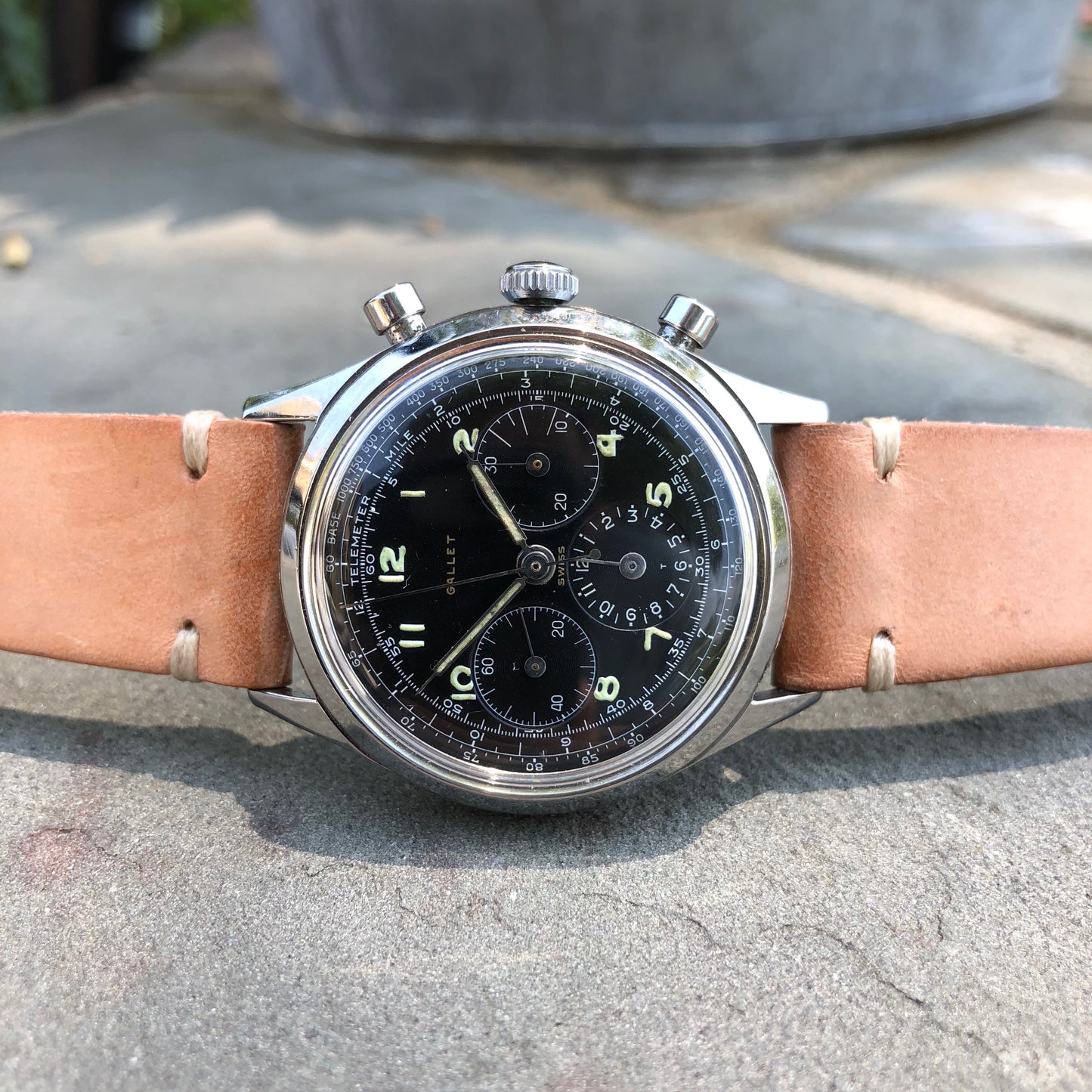 Vintage Gallet Multichron Jim Clark Excelsior Park Steel Chronograph Wristwatch - Hashtag Watch Company