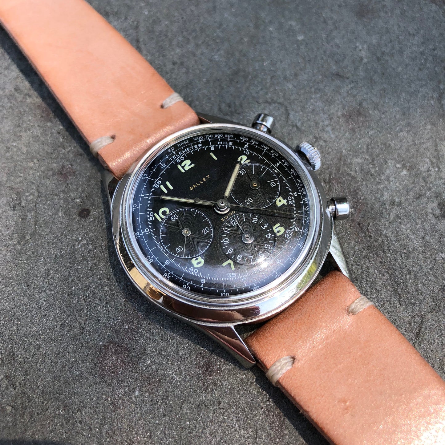 Vintage Gallet Multichron Jim Clark Excelsior Park Steel Chronograph Wristwatch - Hashtag Watch Company