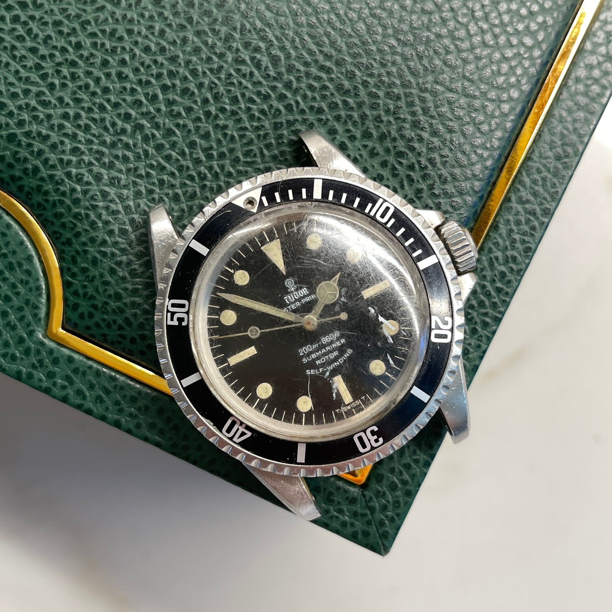 1967 Vintage Tudor Submariner 7928 Oyster Prince Small Rose Automatic Fat Font Wristwatch "Barn Find" - Hashtag Watch Company