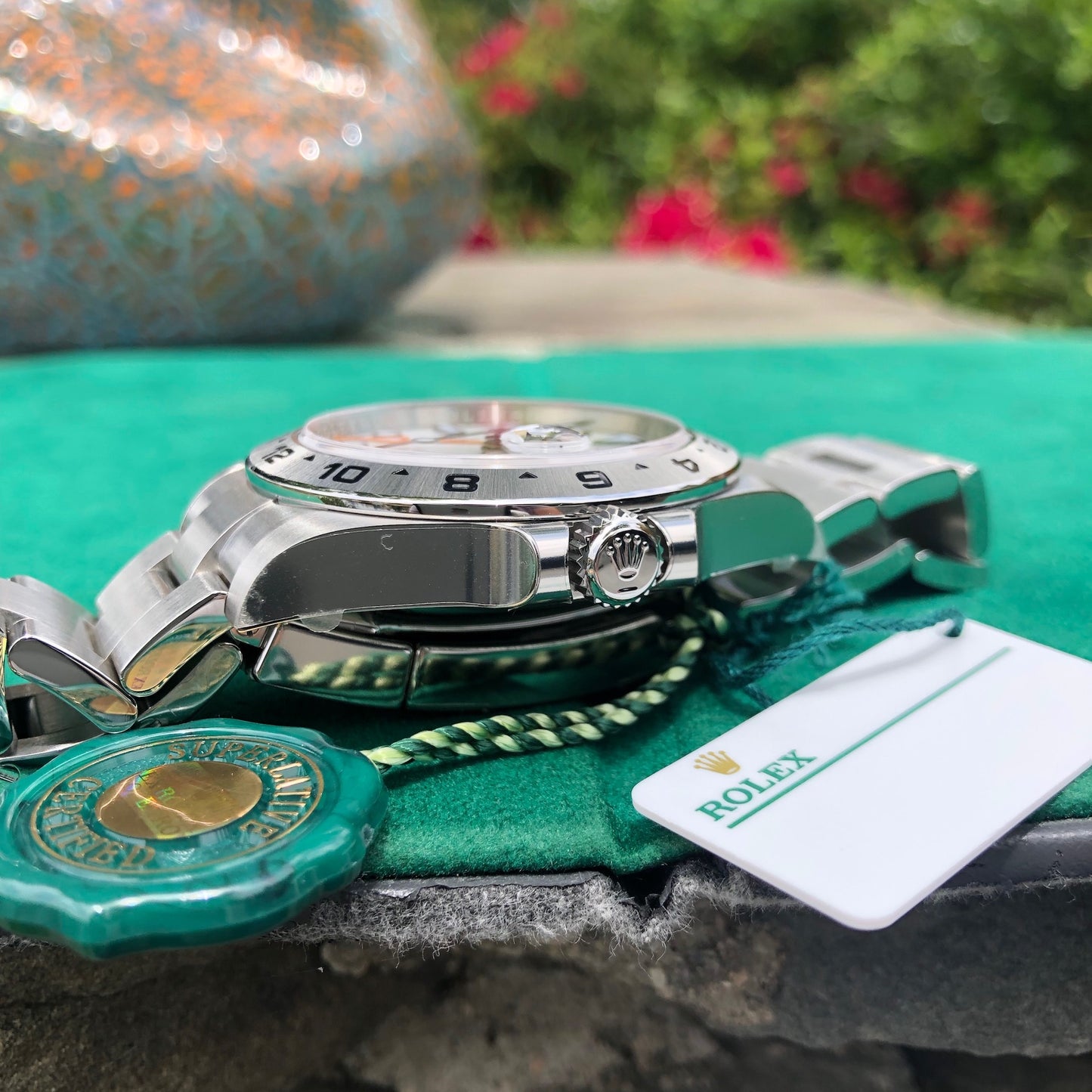 Rolex Explorer II 216570 White Steel GMT Oyster Perpetual Wristwatch Box Papers Unworn - Hashtag Watch Company
