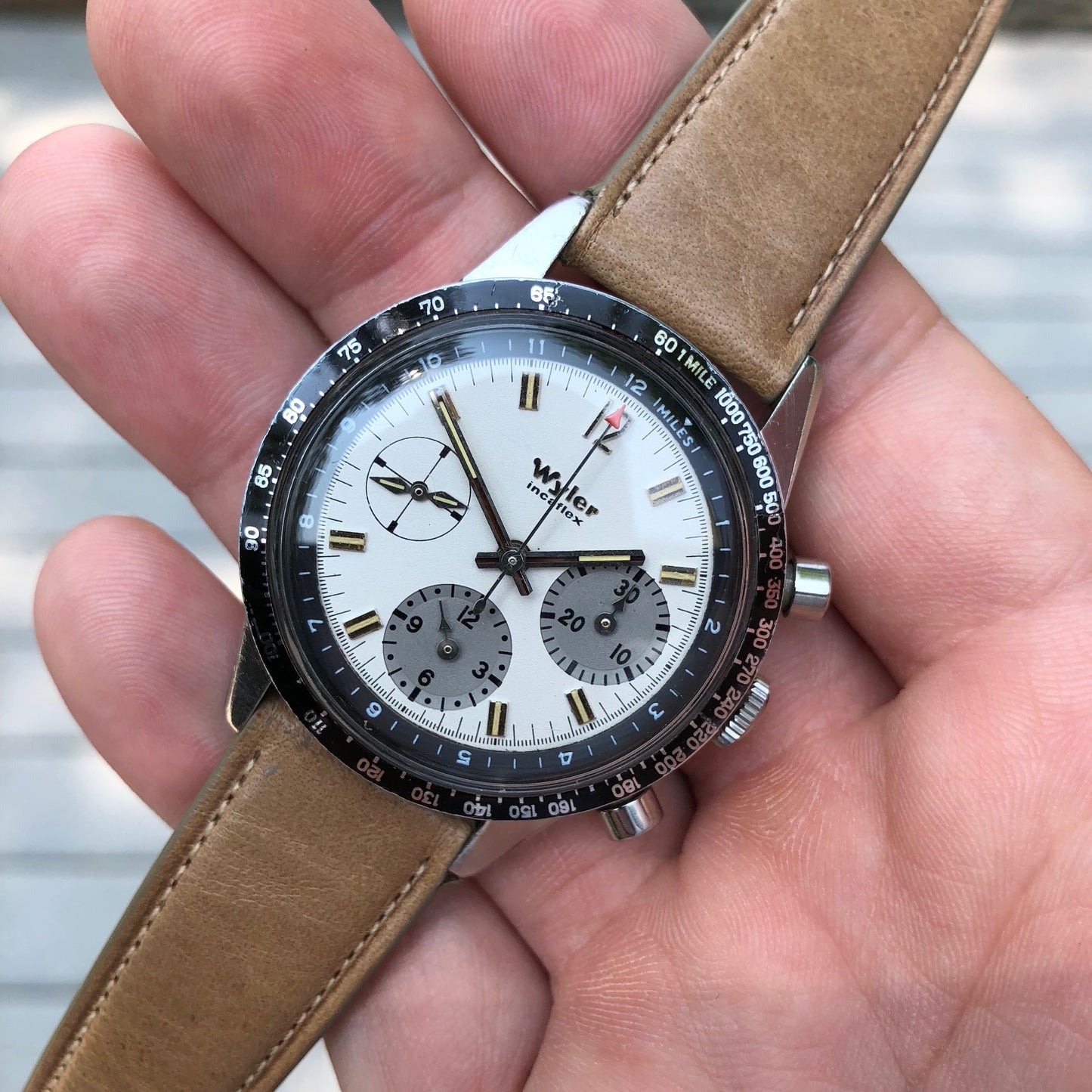 Vintage Wyler Incaflex 1502 Lifeguard Steel Valjoux 72 Chronograph Manual Wristwatch - Hashtag Watch Company