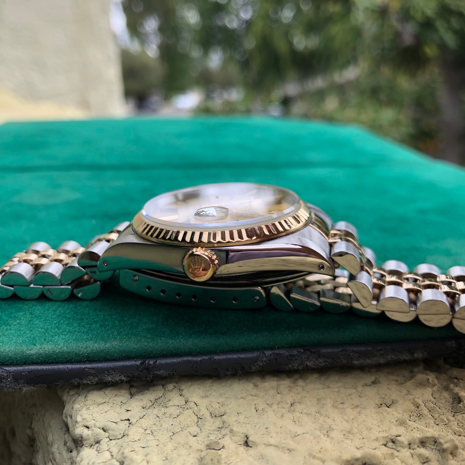 Rolex Datejust 16233 Two Tone Champagne Stick Automatic Wristwatch Box Papers Circa 1990 - Hashtag Watch Company