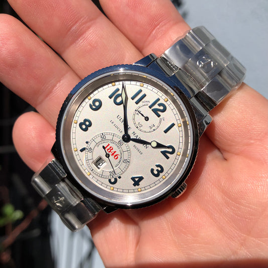 Ulysse Nardin Marine Chronometer 1846 T-263-22 Silver Dial Automatic 38mm Wristwatch with Service Papers - Hashtag Watch Company