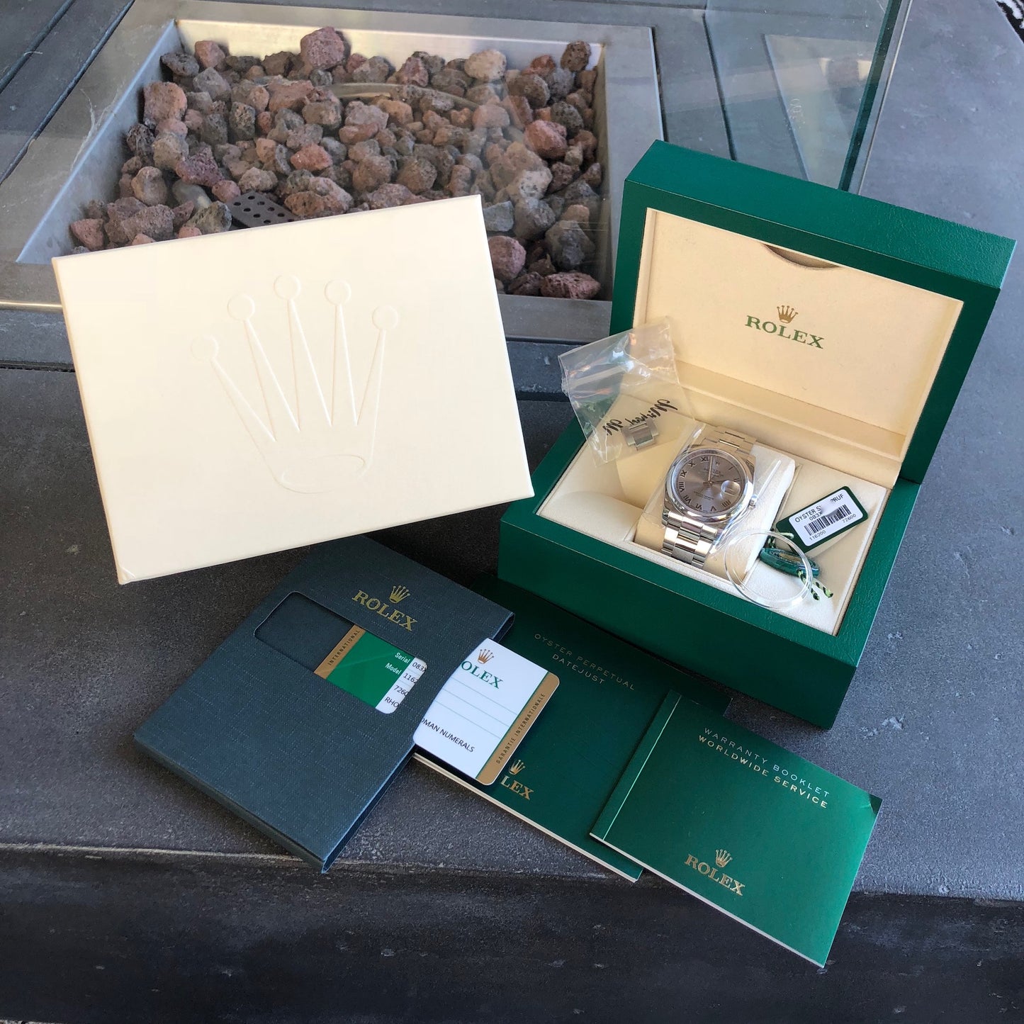 Rolex Datejust 116200 Oyster Perpetual Rhodium Roman Wristwatch Box & Papers - Hashtag Watch Company