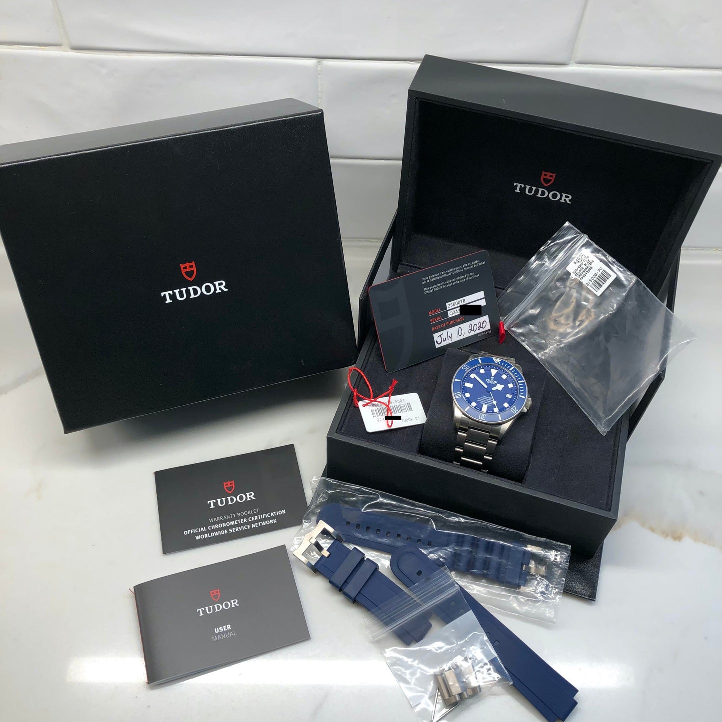 2020 Tudor Pelagos 25600TB Titanium Automatic 42mm Blue Wristwatch Box Papers - Hashtag Watch Company