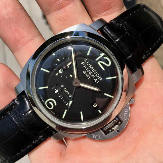 Panerai PAM 233 Luminor 1950 8 Days GMT "Dot" Stainless Steel Manual PAM00233 Watch - Hashtag Watch Company