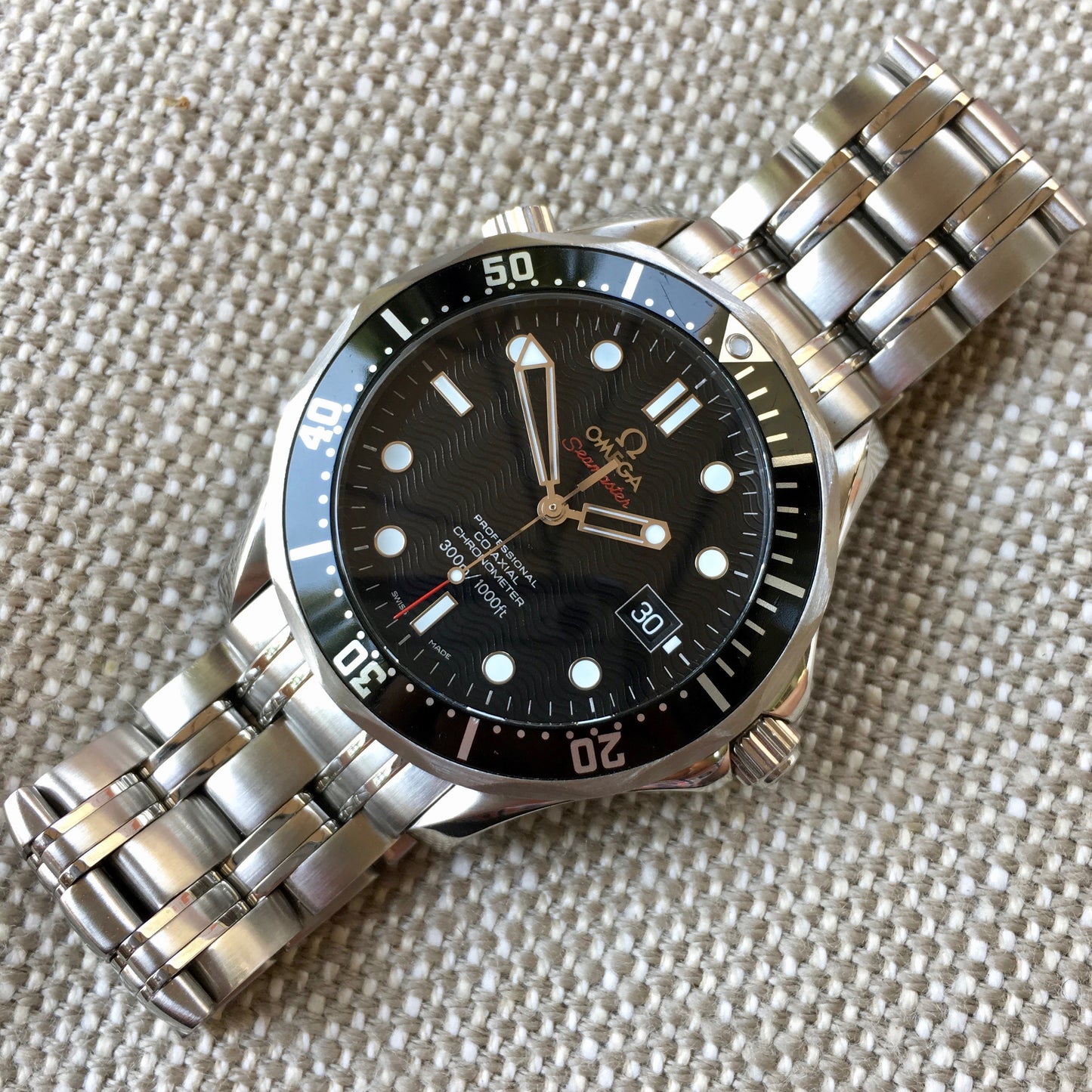 Omega Seamaster 212.30.41.20.01.002 Co-Axial 41mm Steel Black Wave Dial Wristwatch Box and Papers - Hashtag Watch Company