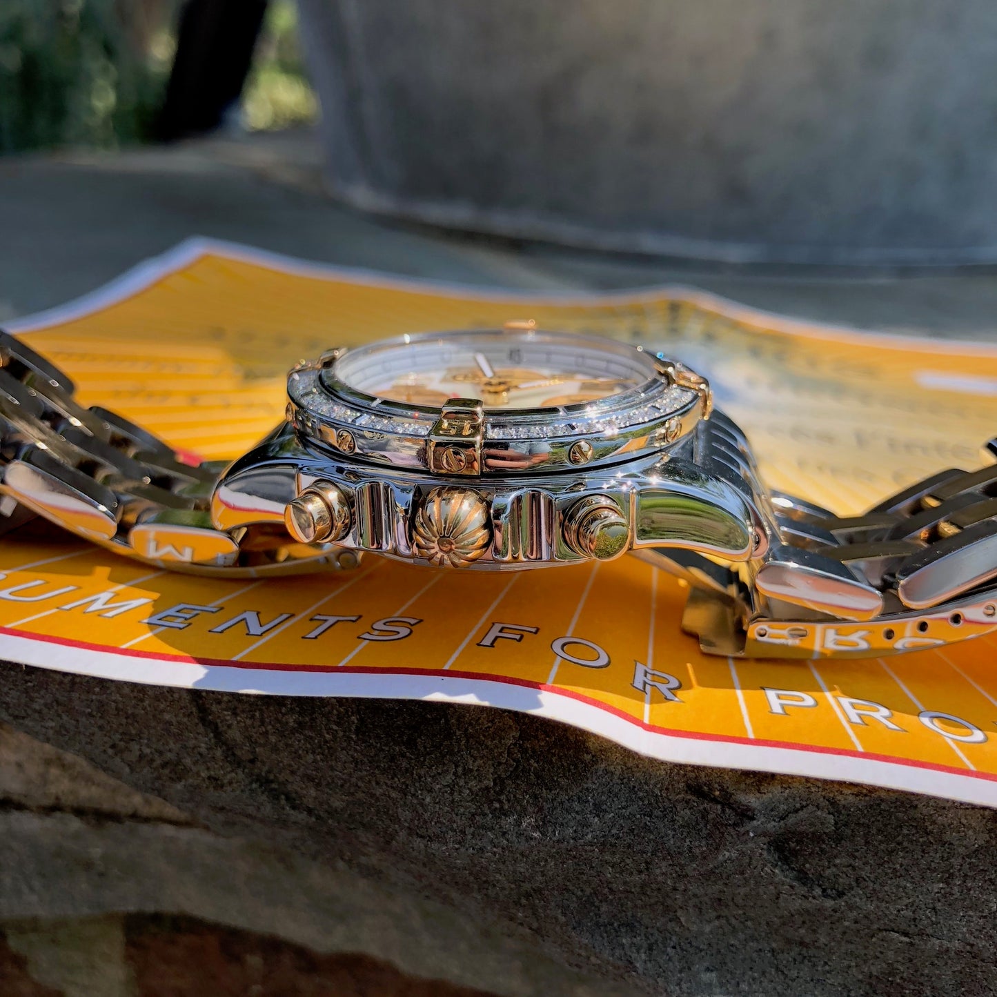 Breitling Cockpit B13358 Two Tone Steel Gold Roman MOP Diamond Box Papers - Hashtag Watch Company