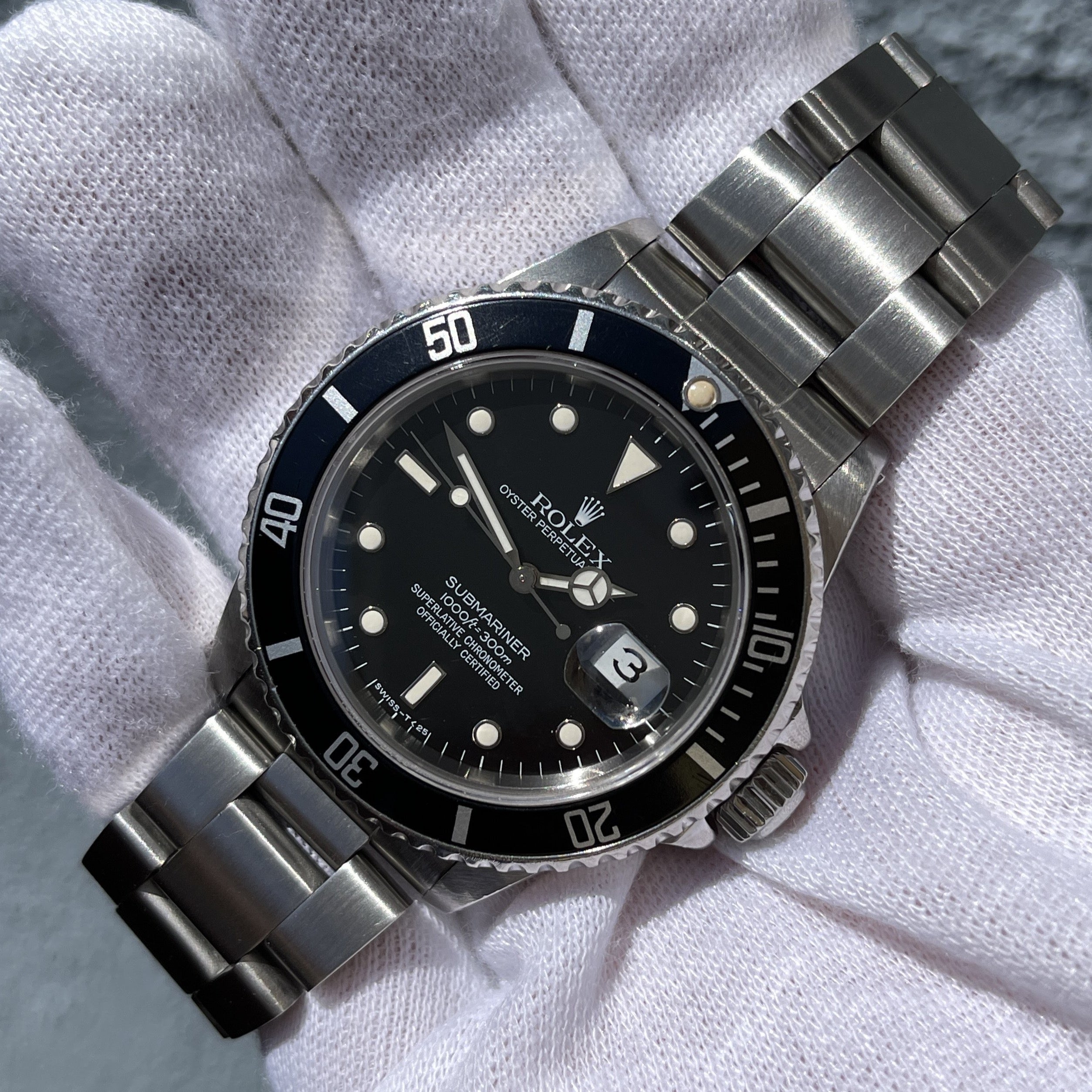 1985 Rolex Submariner Date 16800 Sapphire Tritium Wristwatch 