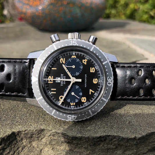 Tissot Navigator Military Chronograph 817 Stainless Steel Compressor Wristwatch - Hashtag Watch Company