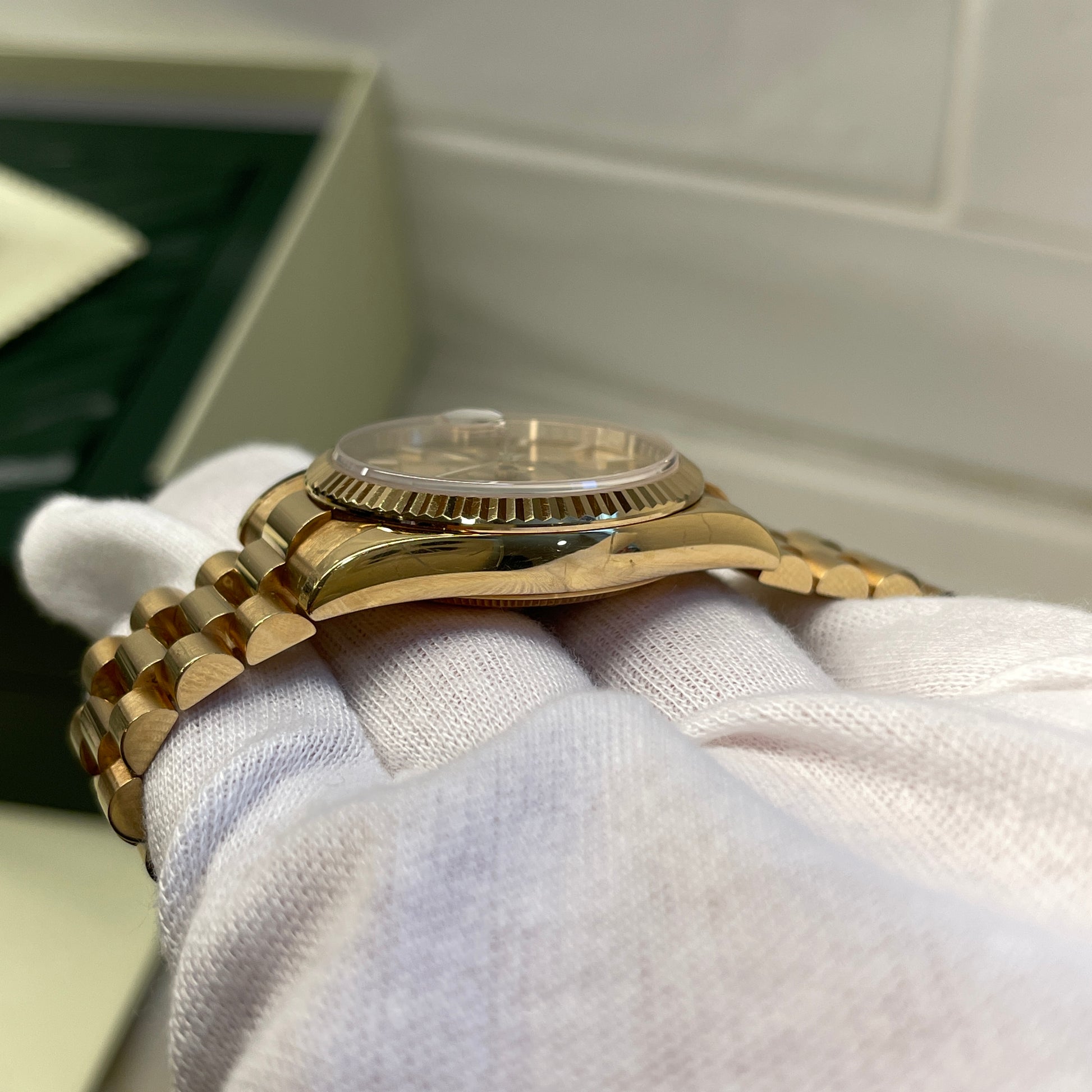 2008 Rolex President Day Date 18K Yellow Gold 36mm Unpolished Wristwatch - Hashtag Watch Company