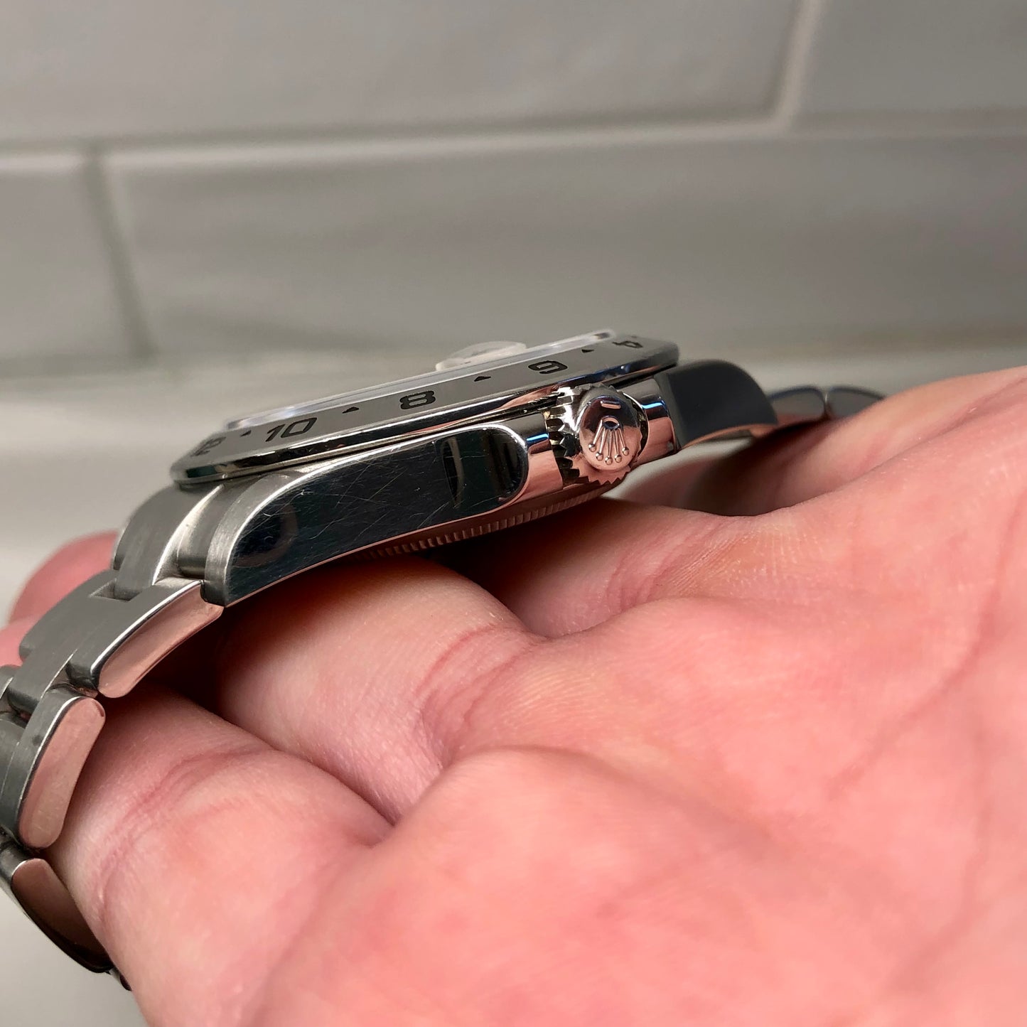 2018 Rolex Explorer II 216570 White Steel GMT Oyster Perpetual Wristwatch with Box and Papers