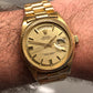 1972 Rolex President 1803 Day Date Yellow Gold Linen Champagne Wristwatch - HASHTAGWATCHCO