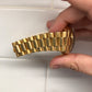 1972 Rolex President 1803 Day Date Yellow Gold Linen Champagne Wristwatch - HASHTAGWATCHCO