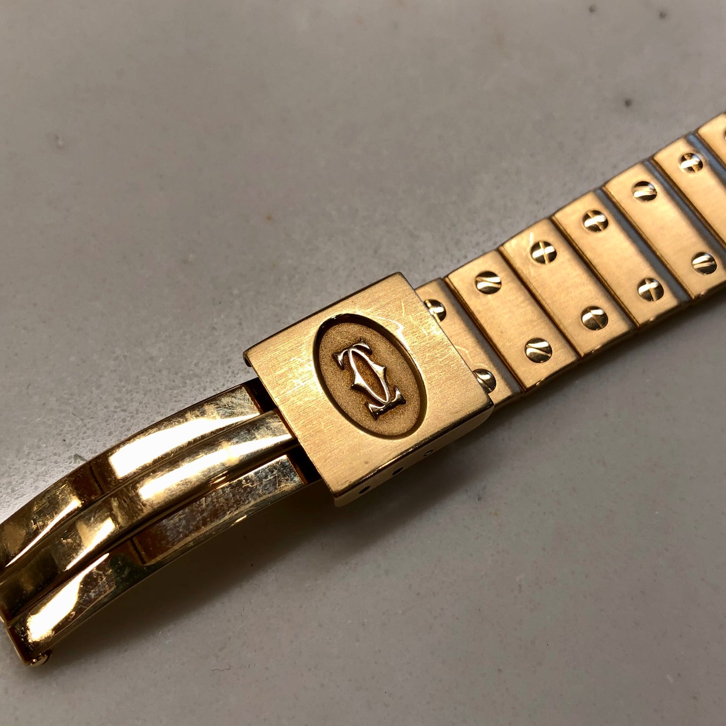 1980s Cartier Santos De Cartier Galbee 887901 18K Yellow Gold Quartz Wristwatch - Hashtag Watch Company