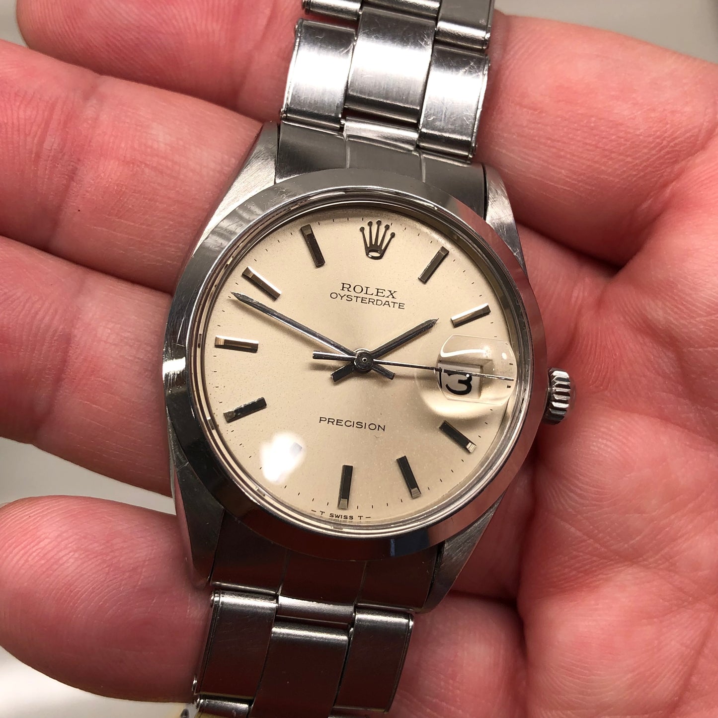1969 Rolex Oysterdate Precision 6694 Stainless Steel Manual Wristwatch - HASHTAGWATCHCO