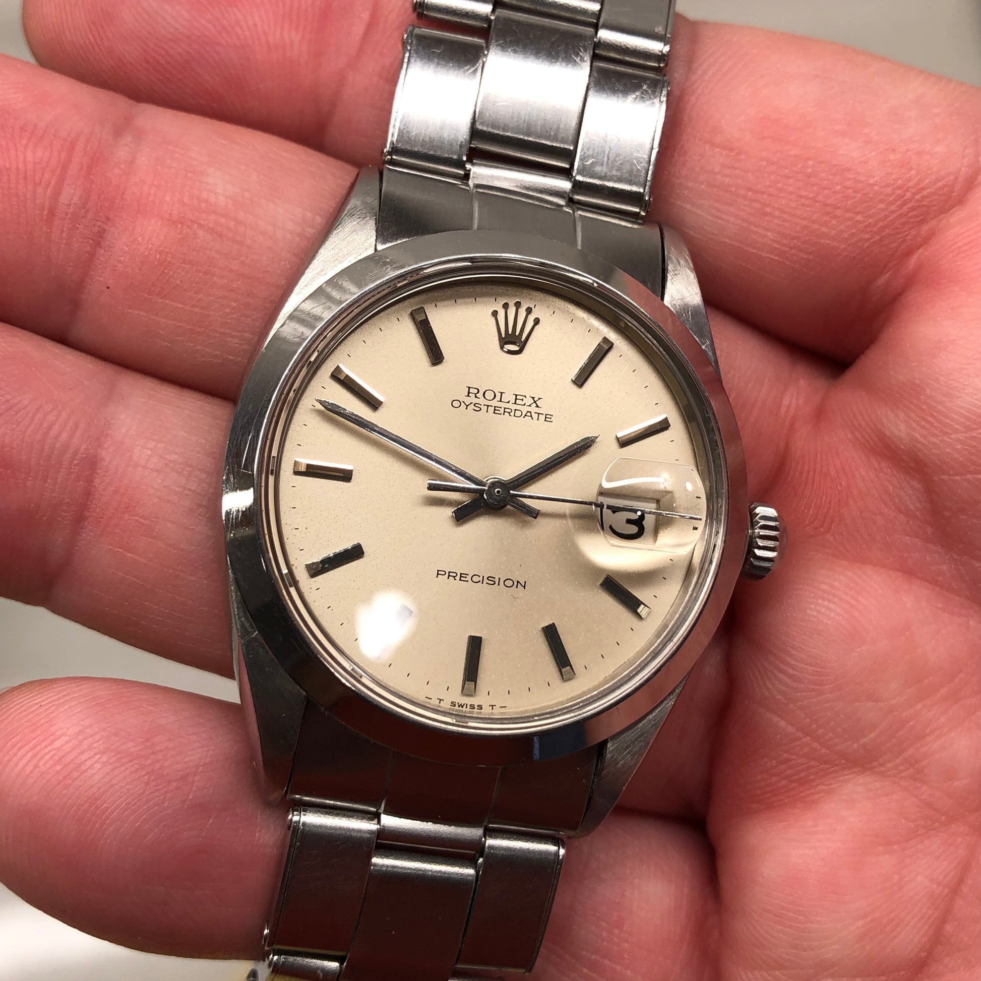 1969 Rolex Oysterdate Precision 6694 Stainless Steel Manual Wristwatch - HASHTAGWATCHCO