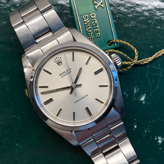 1974 Rolex Oyster Precision 6426 Stainless Steel Manual Wristwatch with Tag