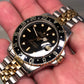 1987 Rolex GMT MASTER 16753 Black Two Tone Jubilee Wristwatch with Papers - HASHTAGWATCHCO