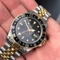 1987 Rolex GMT MASTER 16753 Black Two Tone Jubilee Wristwatch with Papers - HASHTAGWATCHCO