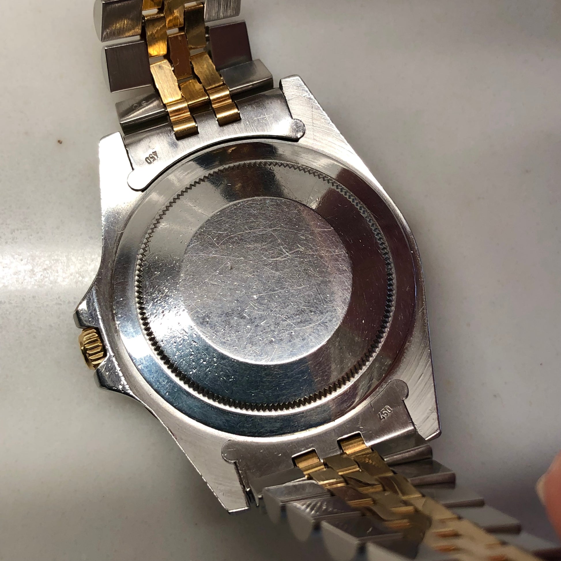 1987 Rolex GMT MASTER 16753 Black Two Tone Jubilee Wristwatch with Papers - HASHTAGWATCHCO