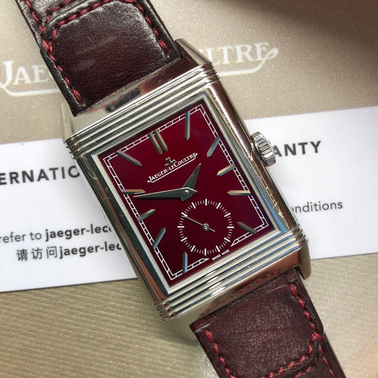 2019 Jaeger LeCoultre Reverso Tribute Q397846J Burgundy Steel Boutique Exclusive with Box and Papers - HASHTAGWATCHCO