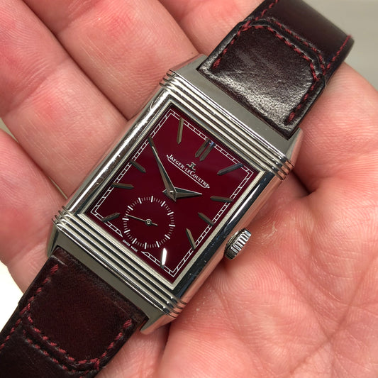 2019 Jaeger LeCoultre Reverso Tribute Q397846J Burgundy Steel Boutique Exclusive with Box and Papers - HASHTAGWATCHCO