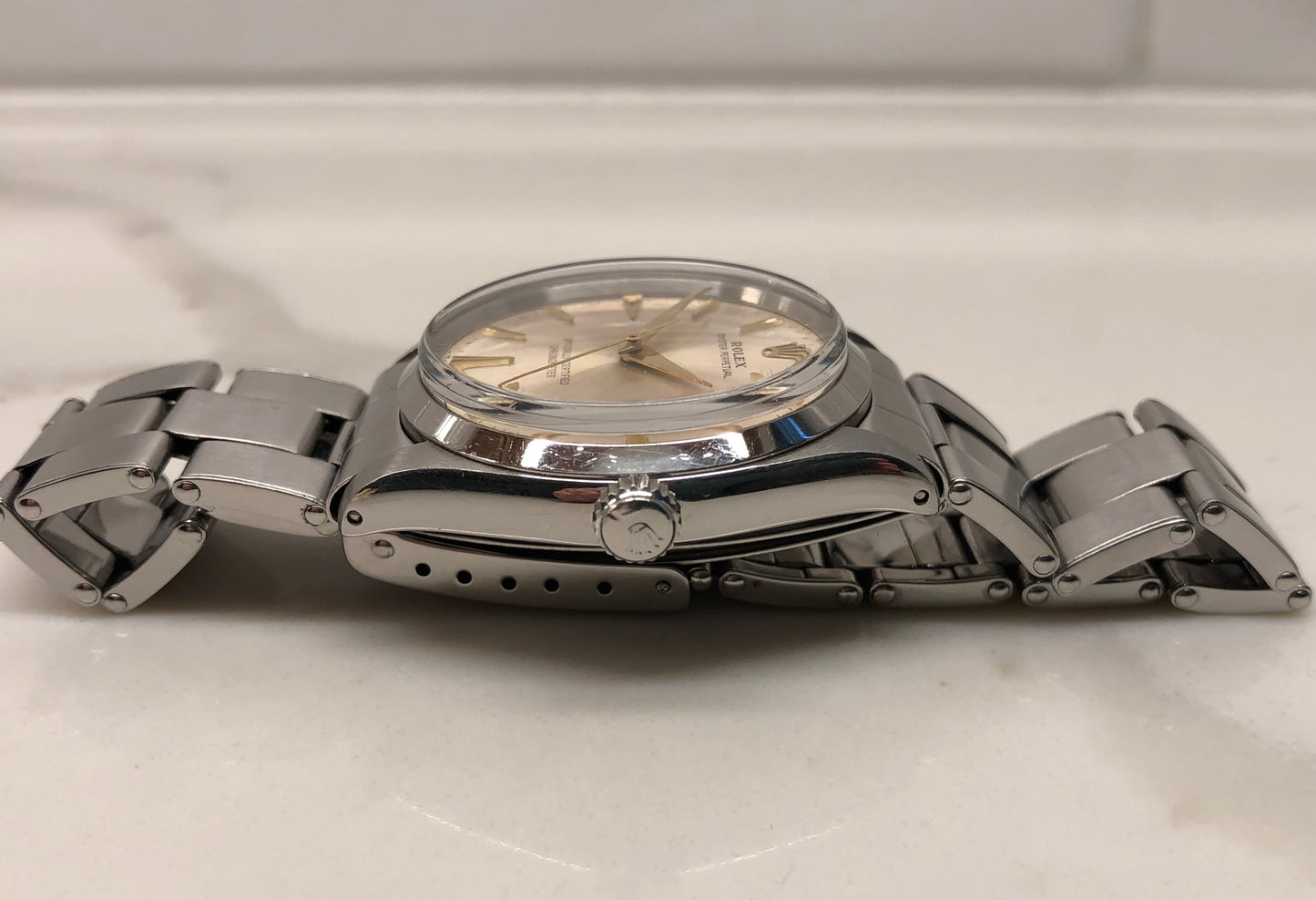 1957 Rolex Oyster Perpetual 6564 Stainless Steel Automatic Chronometer Wristwatch - HASHTAGWATCHCO
