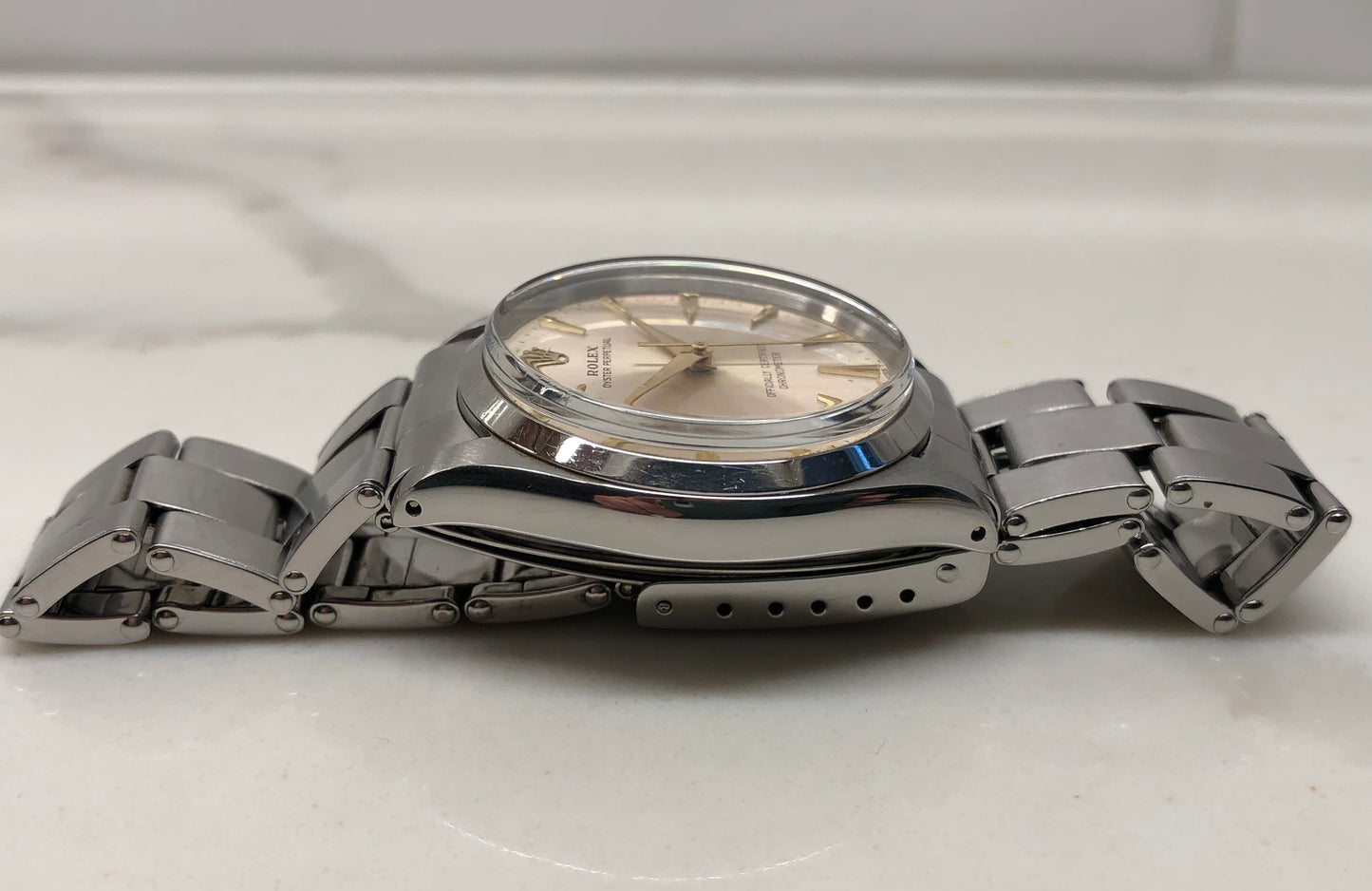 1957 Rolex Oyster Perpetual 6564 Stainless Steel Automatic Chronometer Wristwatch - HASHTAGWATCHCO