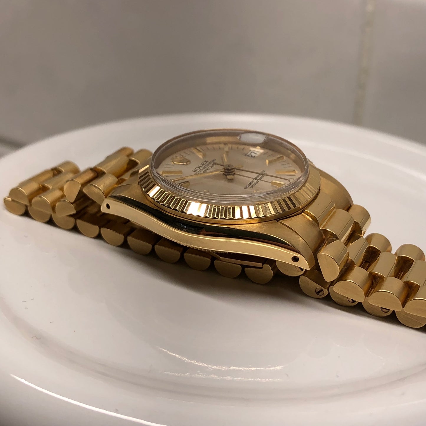 1979 Rolex Datejust Midsize President 6827 18K Yellow Gold 31mm Wristwatch - Hashtag Watch Company