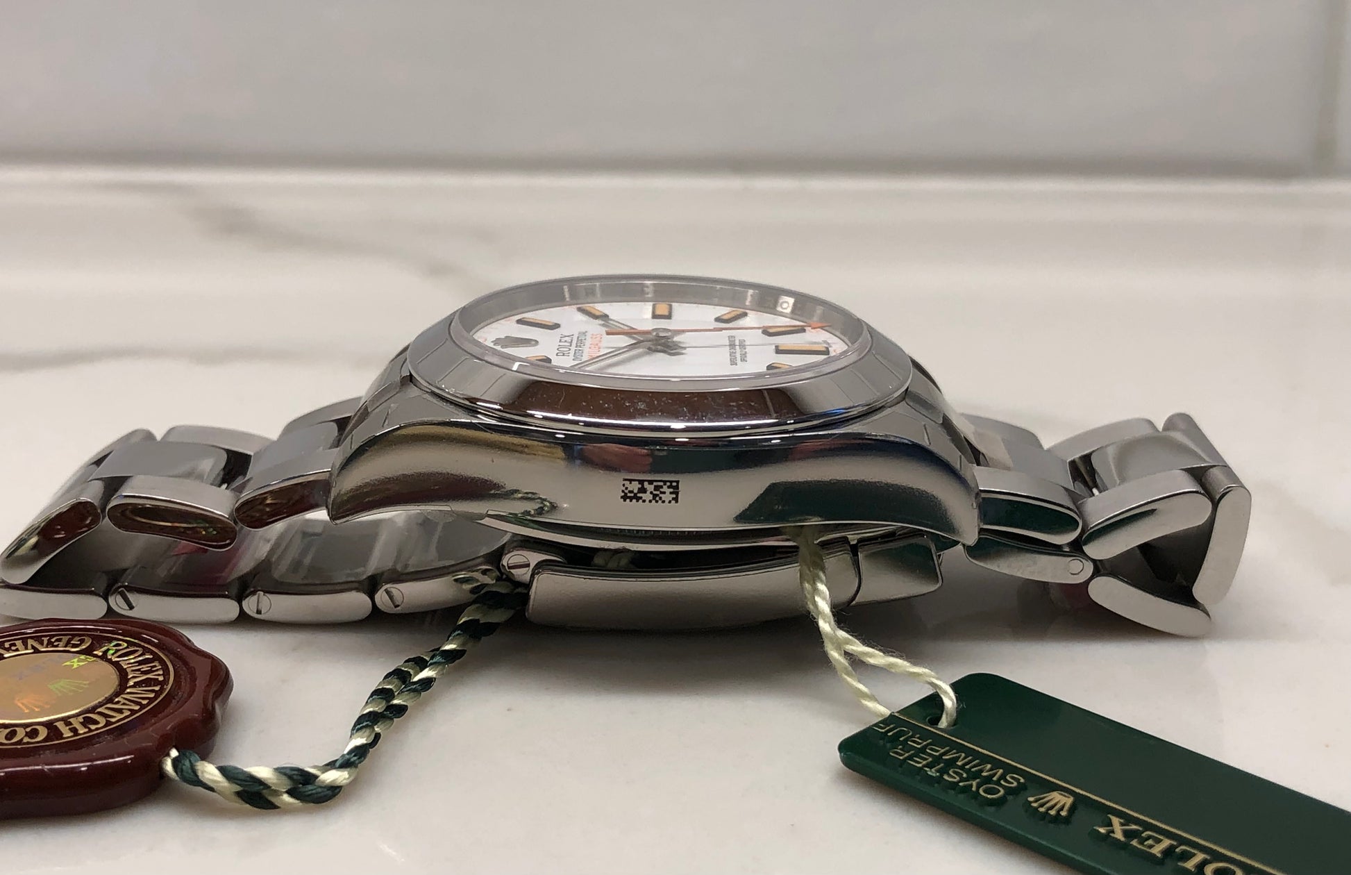 2008 Rolex Milgauss 116400 White Steel Oyster Wristwatch with Box and Papers Wrapped Unworn - HASHTAGWATCHCO