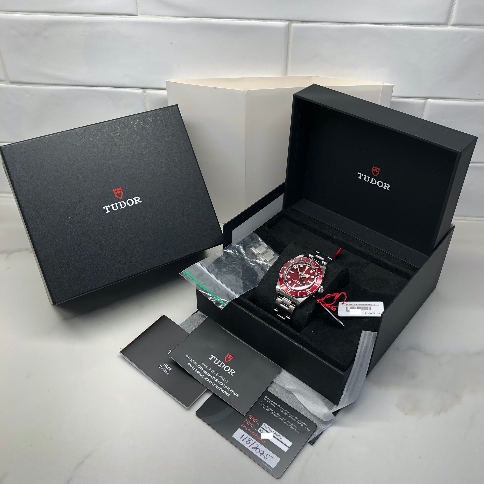 2025 Tudor Black Bay 58 7939A1A0RU Steel Burgundy Automatic 39mm Wristwatch with Box and Papers - HASHTAGWATCHCO