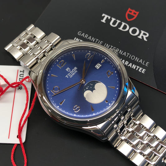 2025 Tudor 1926 Luna 91560 39mm Moon Phase Blue Steel Automatic Wristwatch with Box and Papers - HASHTAGWATCHCO