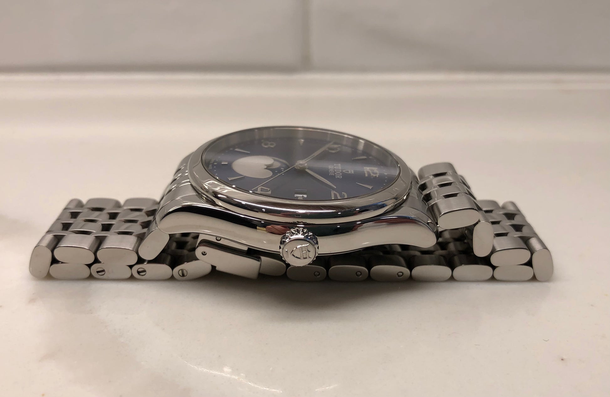 2025 Tudor 1926 Luna 91560 39mm Moon Phase Blue Steel Automatic Wristwatch with Box and Papers - HASHTAGWATCHCO